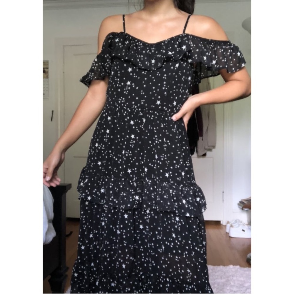 Xhilaration black star maxi dress